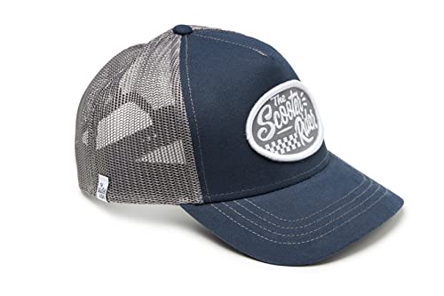 TSR - Gorra Trucker Hombre-Mujer 5 Paneles Acolchada | Gorra Verano de Camionero Béisbol Surf Unisex Ajustable de Poliéster | Gorra Rejilla Snapback de Malla con Visera Curva (Azul) Cover