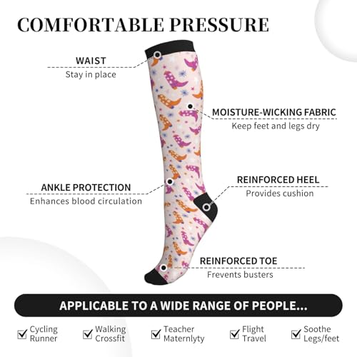VOSERY Cowgirl Boots Compression Socks for Women Men Support for Nurses Travel Running Athletic 15-20 mmHg2