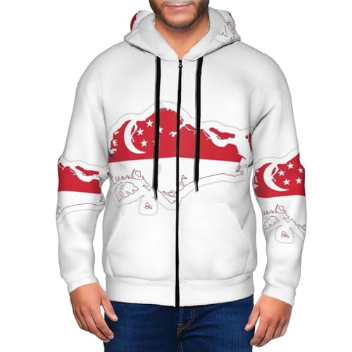 Sweat à capuche chaud Singapour imprimé graphique et cordon de serrage - 6