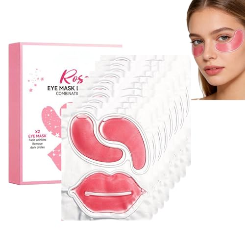 Hppsctink Set combinado de mascarilla para ojos y labios, Reduce las líneas de expresión de los labios, Minimiza las líneas de expresión alrededor de los ojos, Lipsticks