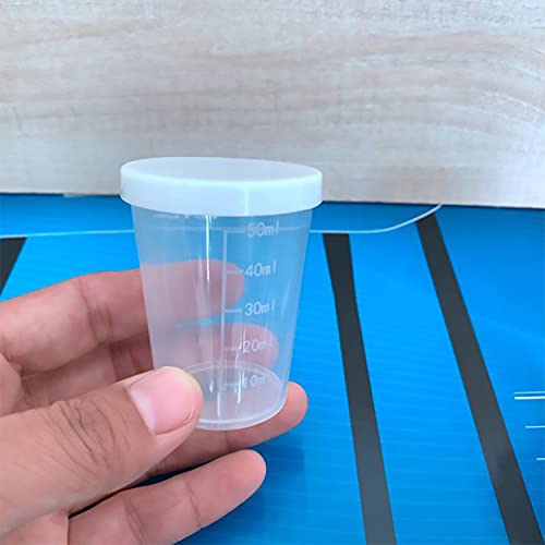 20 vasos medidores plásticos con tapa 50 ml miniatura 4