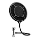 Mugig Pop Filter Mesh Metal Mezzanine with Double Nylon layer, Reinforce Arm, Studio Microphone Wind Screen for Recording and Broadcasting 6 inch NP-1
