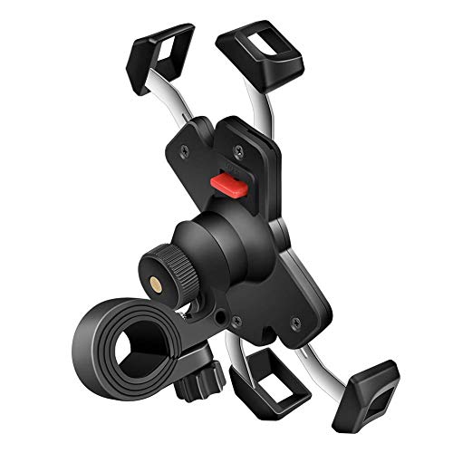 visnfa New Bike Phone Mount with Stainless Steel Clamp Arms Anti Shake and Stable 360° Rotation Bike Accessories/Bike Phone Holder for Any Smartphones GPS Other Devices Between 4 and 7 inches - Thumbnail 2