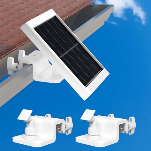 Didalo 2 Pack Gutter Mount Compatible for Ring Solar Panel 360Adjustable Universal Panel Gutter Mount for Ring Arlo Eufy Wyze Reolink Solar Panels (Solar Panel Not Included)
