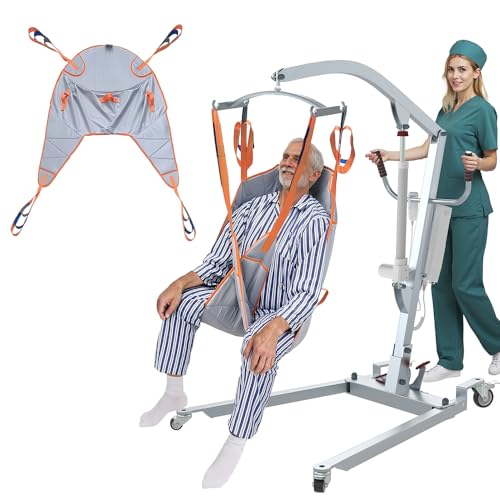 Patient Lift for Home use,Electric Lift with Full Body Sling Commode Opening, Ultra-Quiet Motor,Rechargeable Patient Lift Assembly-Free, 400lbs Weight Capacity