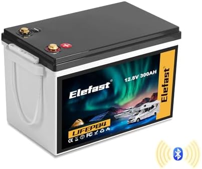 12V 300AH Lifepo4 Battery,12V Lithium RV Battery Built-in 200A BM...