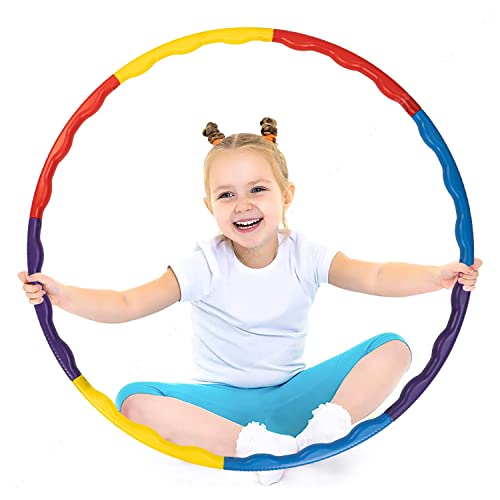 Image of Baybee Adjustable Detachable Hula Hoop for Kids & Adults with 8 Interlocking Pieces | Fitness Ring for Exercise, Dance & Fun Play | Indoor Outdoor Hoops Toy for Boys, Girls & Women (Multicolour)