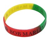 Eine Größe passt meistens Komonee Bob Marley Rasta Silikon-Armband (1er Pack)