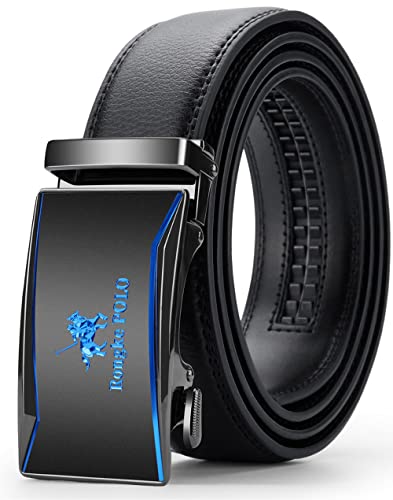 Oyifan Ceintures en cuir noir pour homme, ceinture décontractée à cliquet pour jeans, Argent Style 96, 28"-40" taille