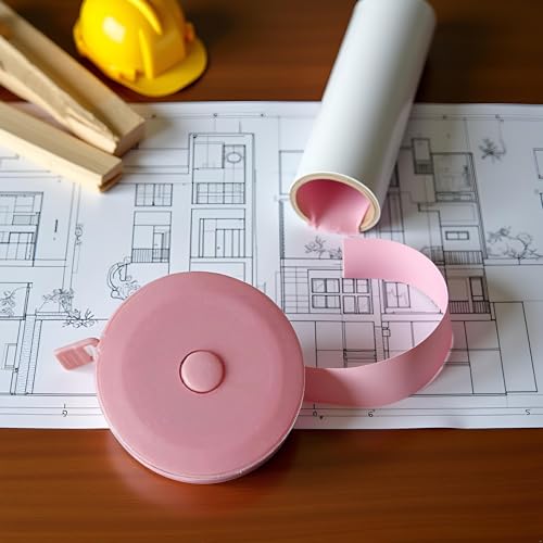 Cinta métrica retráctil portátil rosa 150 cm miniatura 4