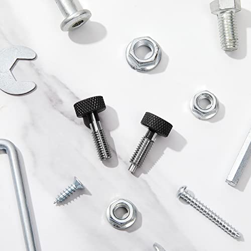 Moxweyeni Hand Retractable Spring Plunger With Knurled Handle Stainless Steel Lock M6 Quick Release Pins For Rolling Toolbox, 1/4''-20 Thread Size 0.500'' Thread Length Without Patch (Black, 2 Packs) #TOP3