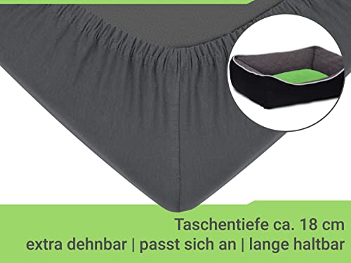 Emily´s Check Universal Spannbezug - Blickdicht - extra elastisch 1596.2325, ca. 70 x 140 cm, anthrazit