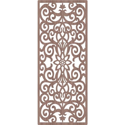 Image of Buel Decorative Pierced Fretwork Wood Wall Panels, 25 3 /8 inchW x 64 3 /8 inchH x 3 /8 inchT, Walnut