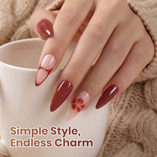 Image of Beetles Brown Gel Nail Polish - Toasty Mocha Full Size 15ML /0.51Fl Oz, Hema Free Mocha Brown Gel Polish, Soak Off UV LED Lamp Fall Nails Art, Manicure Salon DIY Nails