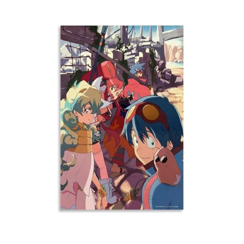 RWTWQGEQWGR Gurren Lagann Anime Poster Art Wall Decorative Aesthetic Cover Poster Design Painting 08x12inch(20x30cm) Unframe-style