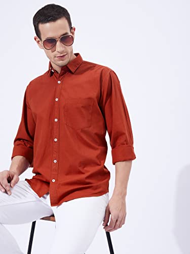 Image of Ben Martin Men's Cotton Regular Collar Shirt with Chest Pocket || Classic Collar, Slim Fit, Casual & Formal Wear || Soft & Breathable Fabric || Full Sleeve Shirt for Men