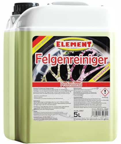 Element Felgenreiniger zur Felgenpflege | Professioneller Felgenreiniger | effiziente & säurefreie Reinigung für Leichtmetall & Stahlfelgen | Wirkindikator | pH-neutral und säurefrei | 5 Liter