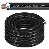 25ft 6/4 6 AWG Portable SOOW Cable (4 Conductor) - 600V 6 Gauge Electric SOOW Wire for Welder,Generator, Portable Lights,Motor Lead, EV Car Chargers,Circuits, Machinery - 25 Feet Electrical So Cord