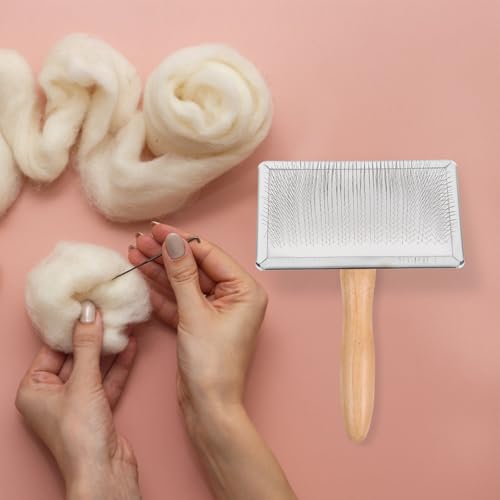 MERRYHAPY Wollkardierbürste mit Holzgriff – ergonomische Handkardierer für Wolle und Filz – Bild 7