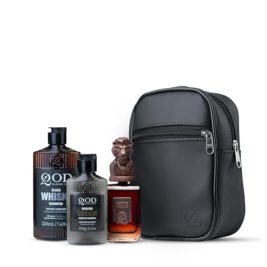 QOD Barber Shop - Kit Presente Shoulder Bag + Perfume Elvis 100ml + Shampoo Whiskey 220ml + Creme de Barbear - 100g