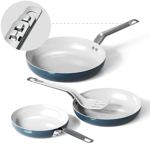 Amazon.com: stackbear Ceramic Frying Pan with Floating Stackable Design ...