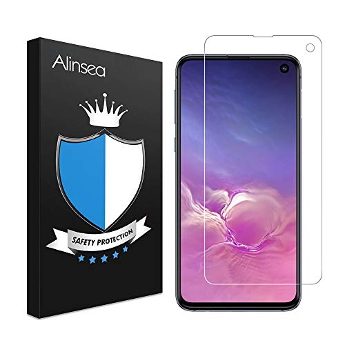 Alinsea Verre Trempé Galaxy S10e [1 Pièce], Protection écran [sans Bulle, Super Clair] [3D Couverture Maximale] [9H dureté] [Colle Plein écran] Film Protection écran pour Samsung Galaxy S10 e