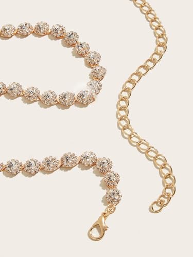 Floerns Women's Rhinestone Dress Belt Sparkly for Formal Wedding Bridal Belt4