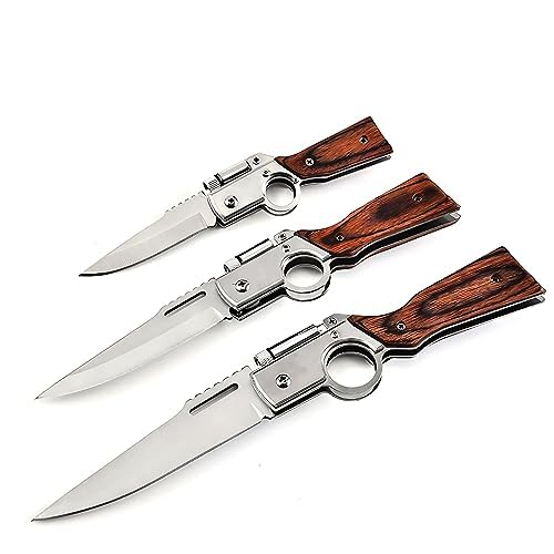 Anza Outdoormesser Mit Wharncliffe-Klinge – 7,62 Cm Klingenlänge, Hirschgeweih-Griff & Lederscheide | Mehrfarbig
