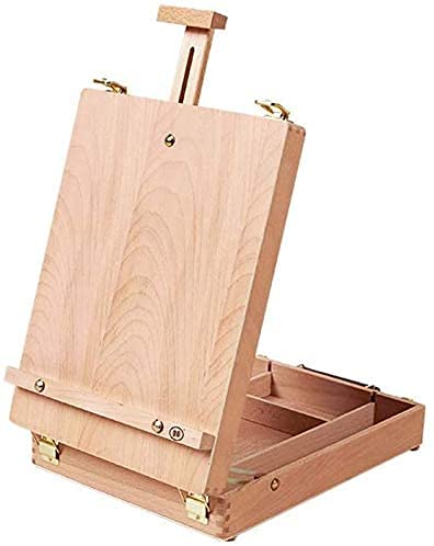 WDSOPK Artist Easel Stand Painting Stand Easel Painting Easel, Portable Drawer Storage Desktop Easel Poster Canvas Display Stand Children's Easel Easels Easels for Display,Black (Wood)