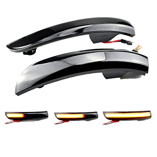 LEDFEWAG 2 pièces LED Feux de jour Clignotant Latéraux Dynamique Ambre Rétroviseur Compatible pour Ford Kuga Escape EcoSport 2013-2018