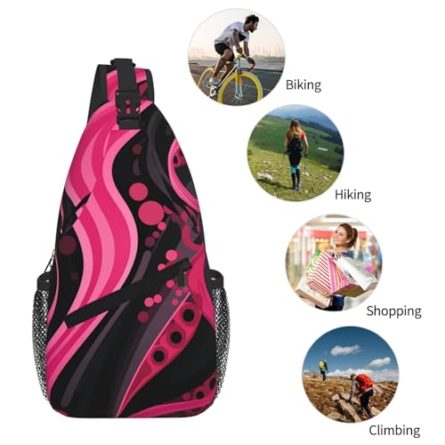 Mochila bandolera cruzada unisex con estampado abstracto miniatura 6