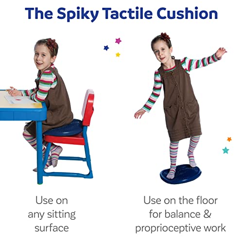 Fun And Function – Spiky Tactile Cushion – Wiggle Seat Cushion For Fidgeting, Focusing & Core Balance – Excellent Sensory Tool For Children With Special Needs – 13” Diameter, Blue, Ages 3+ #TOP4
