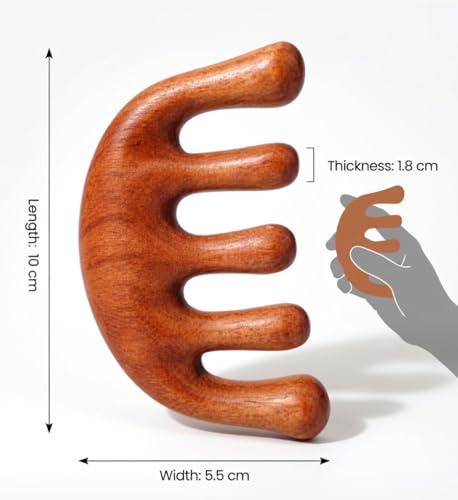 Image of 1Pcs,Wooden Head Massager Comb for Hair Growth - Natural Wood Wide Tooth Hair Comb with Scalp Stimulating Massage Teeth - Anti Static, Detangling & Frizz Control Wooden Comb for Men & Women. (Wooden Scalp Massager)
