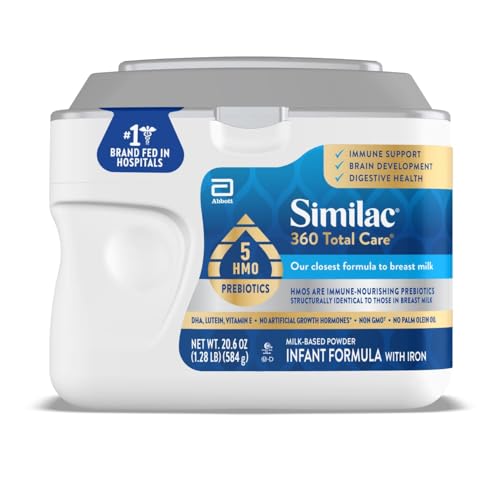 Similac 360 Total Care Infant Formula, Has 5 HMO Prebiotics, Our Closest Formula to Breast Milk, Baby Formula Powder, 20.6-oz Tub