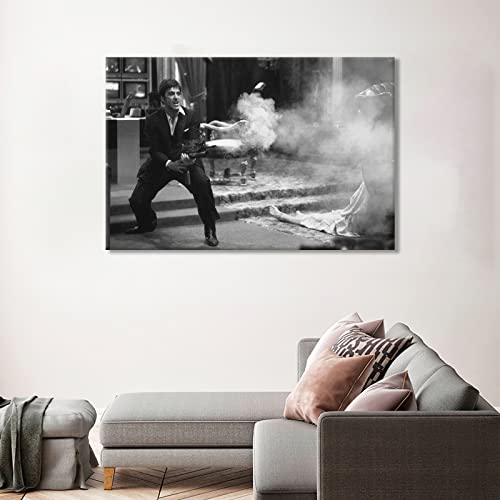Scarface Poster Vintage Movie Posters Canvas Wall Art Living Room Decor Posters Unframed 16"X 24" #TOP2