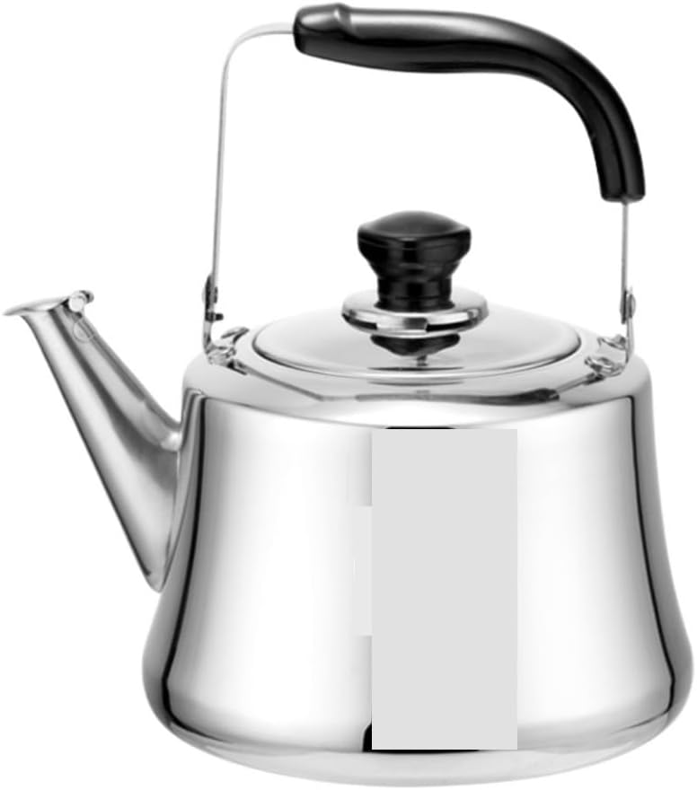 Stove Top Kettle Tea Kettle Stainless Steel Stove Top Whistling Kettle Tea Pot Ergonomic Handle Induction Cooker Gas Stove Universal Teapot for Gas Hob (Silver 6l