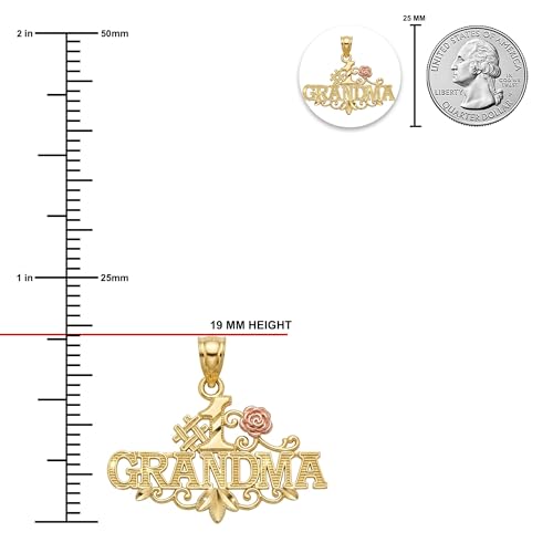 Image of Gold Grandma Charm Pendant - 10 Karat Gold - Grandma Jewerly - Gift for Grandma