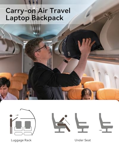 CROSSGEAR Laptop Backpack Water-resistant Bookbag Work Business Daily BackPacks Utility Travel carry on Computer Bag Commuter Office Carrying Case Fits 15.6âLaptop, Airline Approved Bag for Men - Image 6