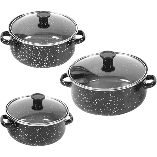Mini casserole émail noir | Marmite fond plat cuisson individuelle