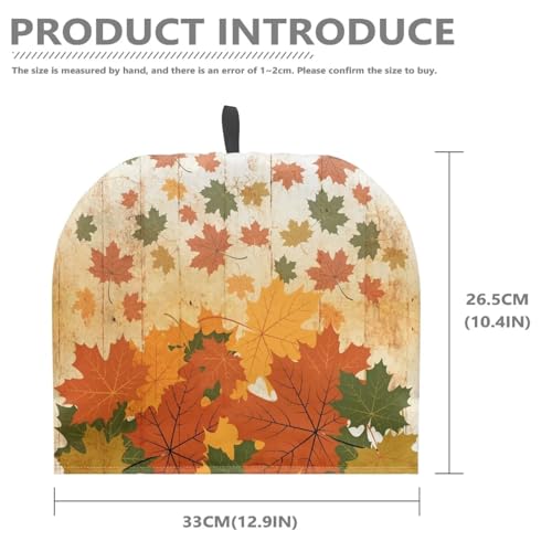 Image of Hudotybom Fall Maple Leaf Tea Cozy for Teapot Insulated Large Teapot Cover to Keep Warm Tea Kettle Cover Thanksgiving Fall Kitchen Home Decorations