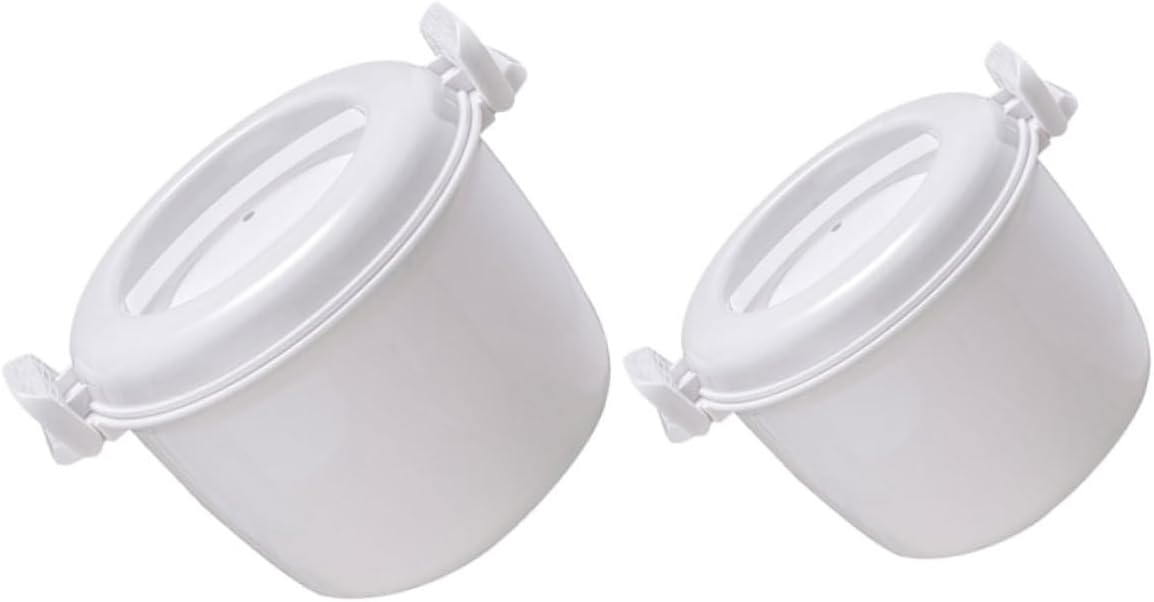 Alipis 2pcs Microwave Rice Cooker Set Plastic Steamer for Cooking Insulated Design with Handle for Home Office and More Kitchen Tool