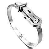 Metall: Edelstahl MunkiMix Edelstahl Armband Armreifen Manschette Silber Ton Gürtel Schnalle Gürtel Herren