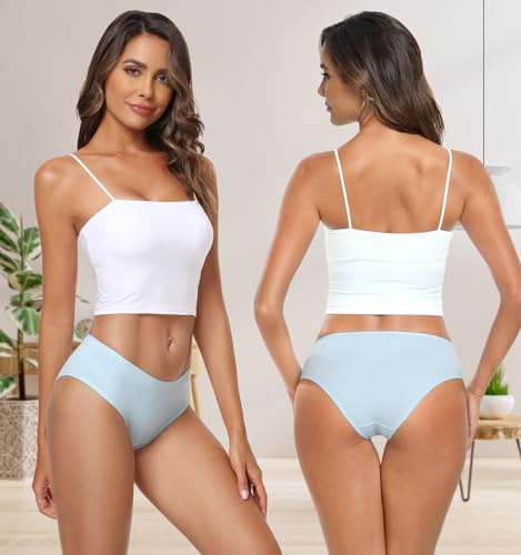 Image of coskefy Womens Underwear Cotton Hipster Panties Soft Stretch Ladies Cheeky Bikini Briefs 4 Pack