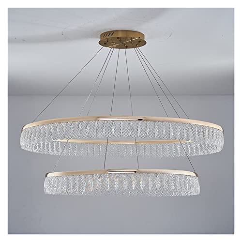 Lámpara de araña de cristal LED de alta gama con aro de D40cm en color rojo minimalista
