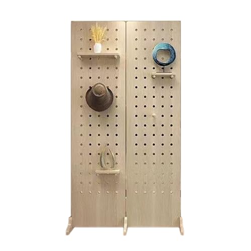 Cloison de séparation pliante en panneau perforé 180cm, étagère murale modulable avec base