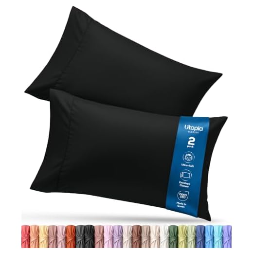Utopia Bedding Queen Pillowcases - 2 Pack - Envelope Closure - Soft Brushed Microfiber Fabric - Shrinkage and Fade Resistant Pillow Covers Standard Size 20 X 30 Inches (Queen, Black)
