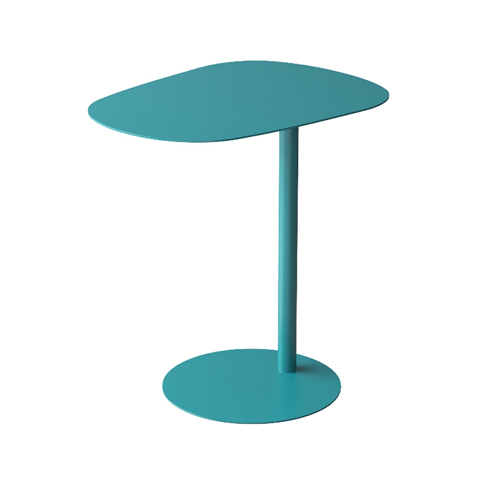 Mesa auxiliar de metal con estructura robusta y minimalista