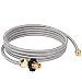 SHINESTAR 15FT POL Stainless Braided Propane Hose Adapter with Propane Tank Gauge, 1lb to 20lb Propane Converter Hose for Buddy Heater, Tabletop Grill, Camping Stove and More 1lb Portable Appliance