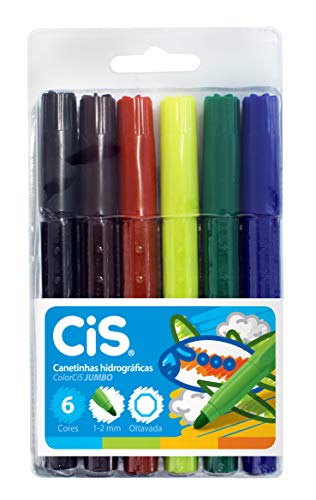 Canetinhas Hidrográficas Oitavadas Jumbo, CiS, ColorCiS Big, 207.67, 6 Cores