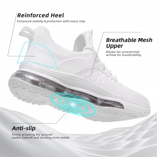 Image of Womens Slip On Walking Shoes Air Running Casual Fashion Tennis Sneakers Comfortable Non Slip Work Athletic Trainers